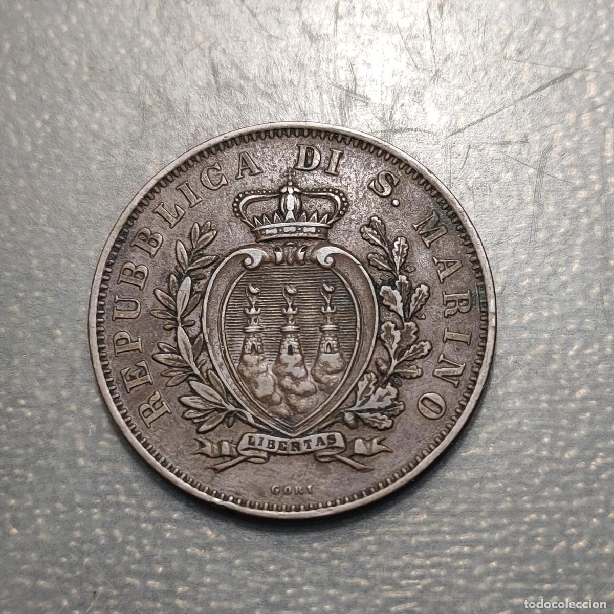 Monedas antiguas de Europa: SAN MARINO 10 CENTESIMI 1893 MBC+