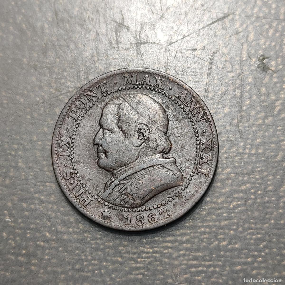 Monedas antiguas de Europa: ESTADO PONTIFICIO STATO PONTIFICIO PIO IX 1 SOLDO 1867 BC+
