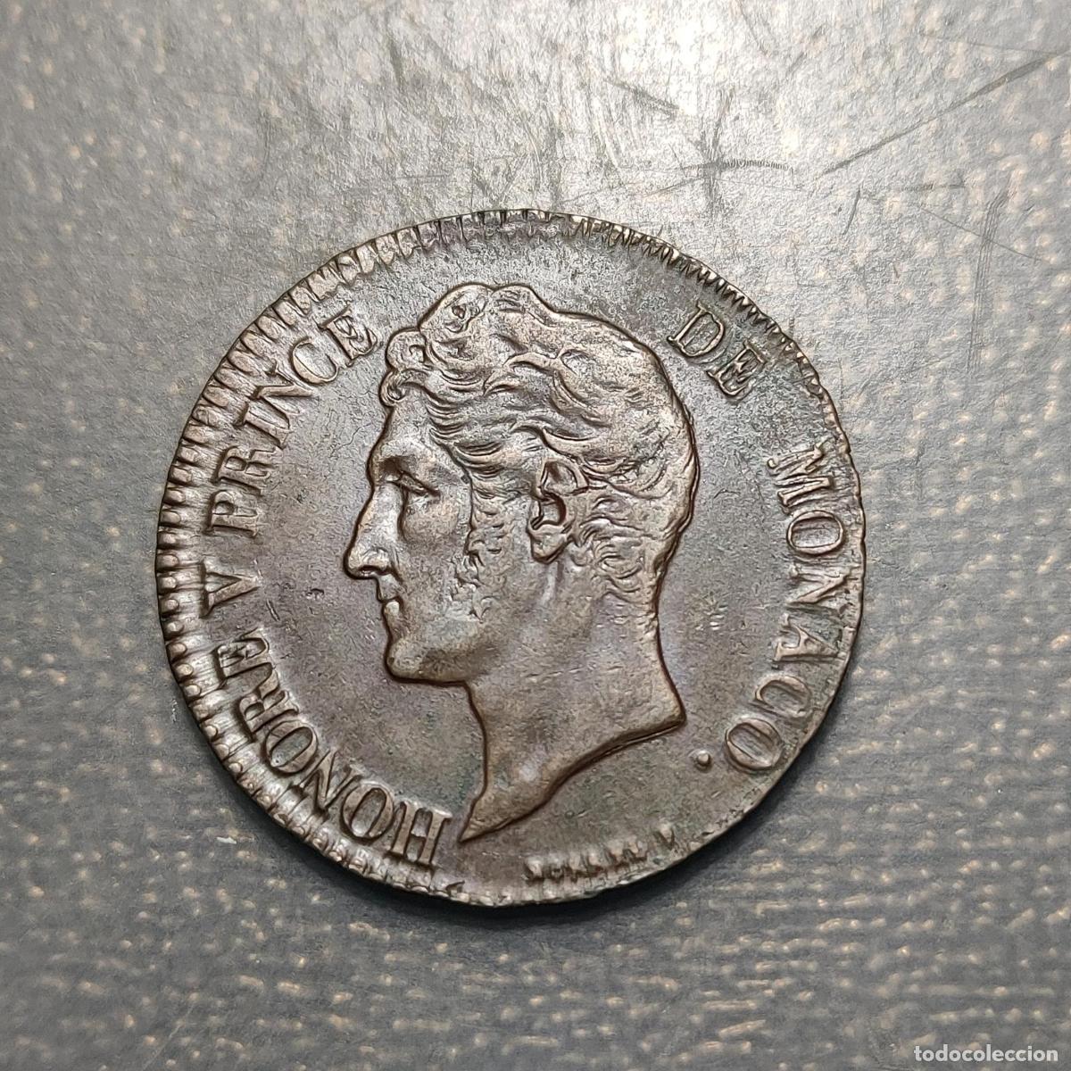 Monedas antiguas de Europa: MONACO 5 CENTIMES 1837 MC EBC