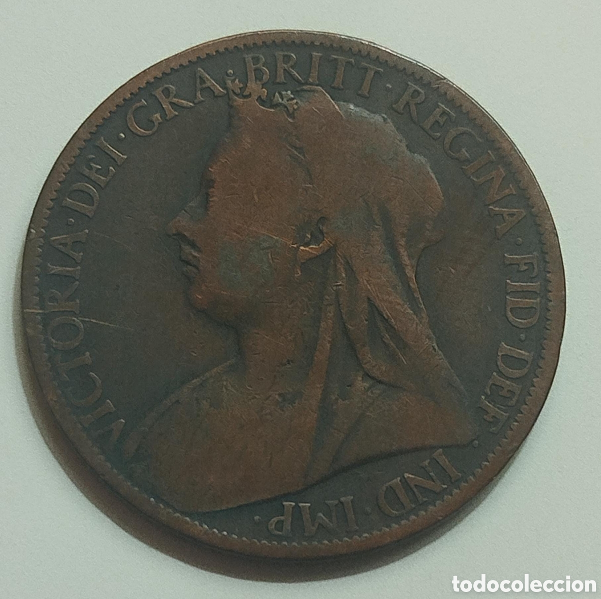 Monedas antiguas de Europa: Moneda 1 Penique Brit&aacute;nico 1899 - Reina Victoria