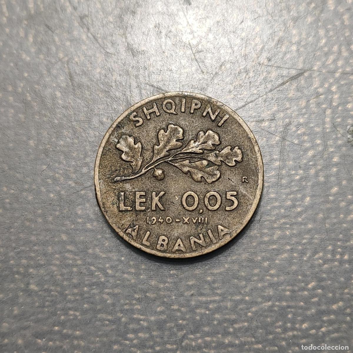 Monedas antiguas de Europa: ALBANIA OCUPACION ITALIANA 0,05 LEK 1940 MBC