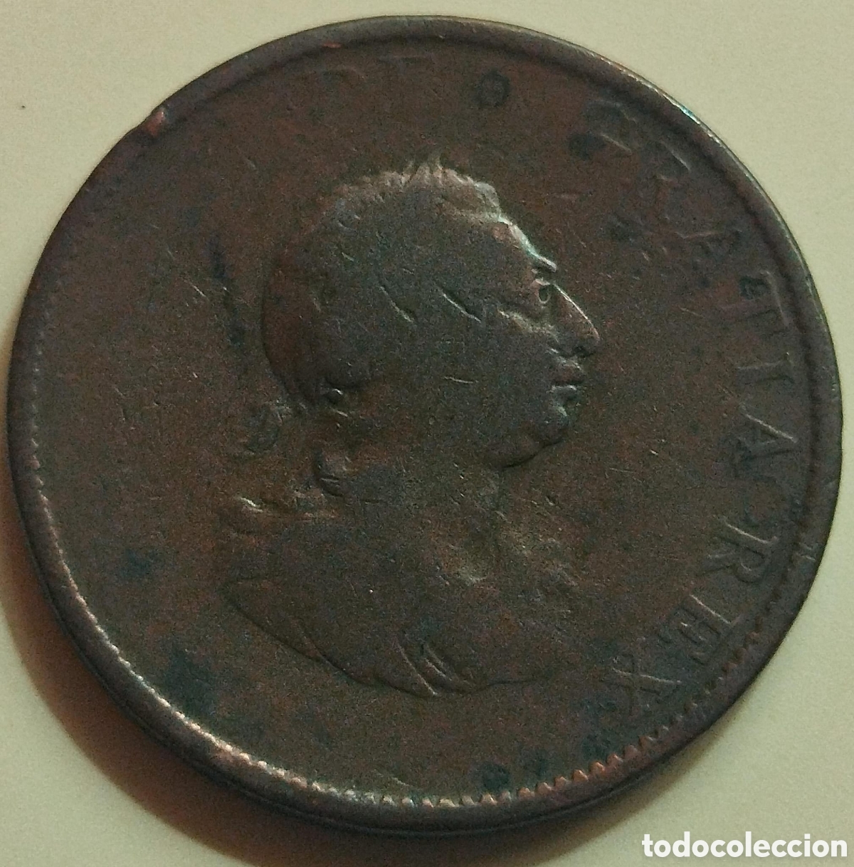 Monedas antiguas de Europa: Moneda de Cobre 1799 - Medio Penique (Halfpenny) Jorge III Gran Breta&ntilde;a