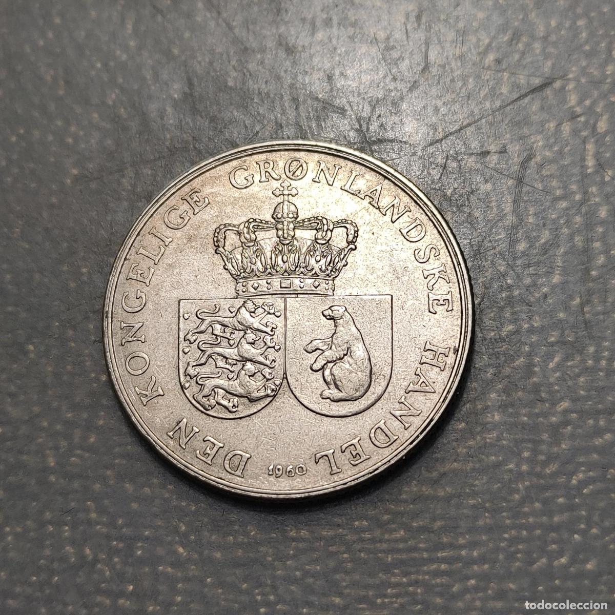Monedas antiguas de Europa: DINAMARCA DENMARK GROENLANDIA GREENLAND 1 KRONE 1960 KM 10a EBC/EBC+