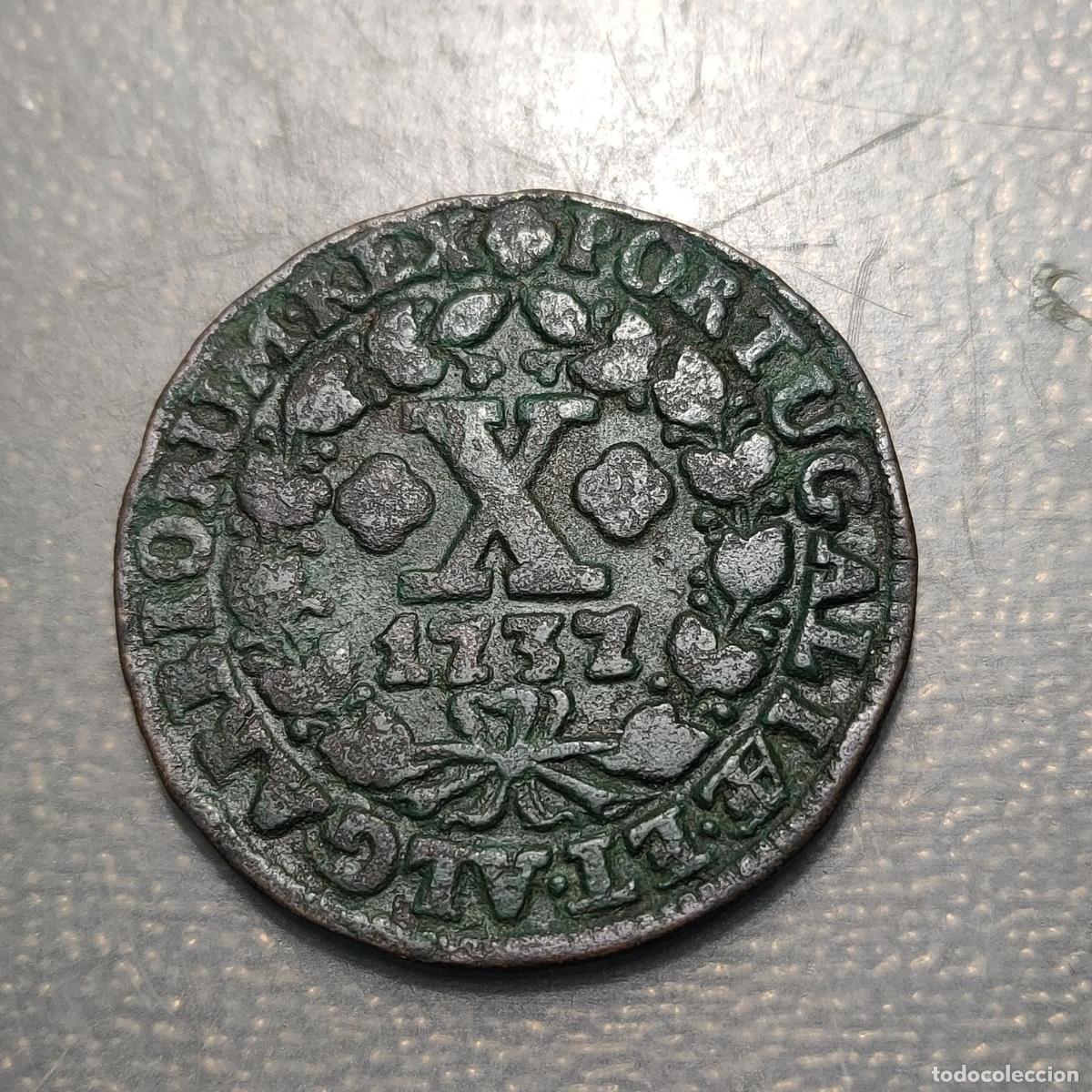 Monedas antiguas de Europa: PORTUGAL 10 REIS 1737 BC+