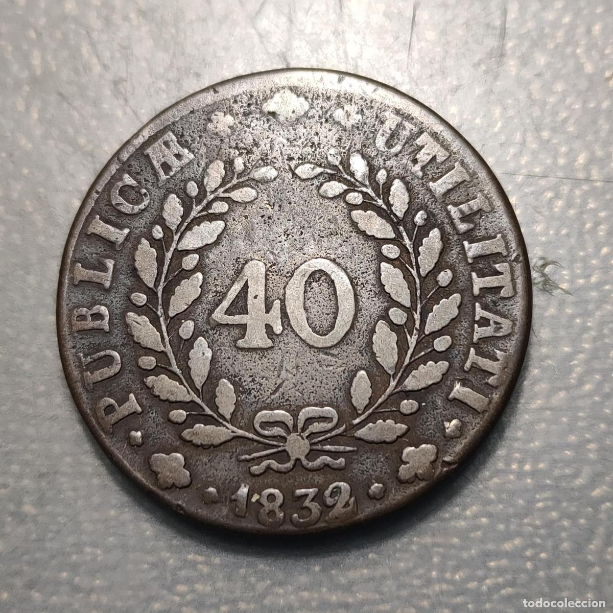 Monedas antiguas de Europa: PORTUGAL 40 REIS 1832 MBC-