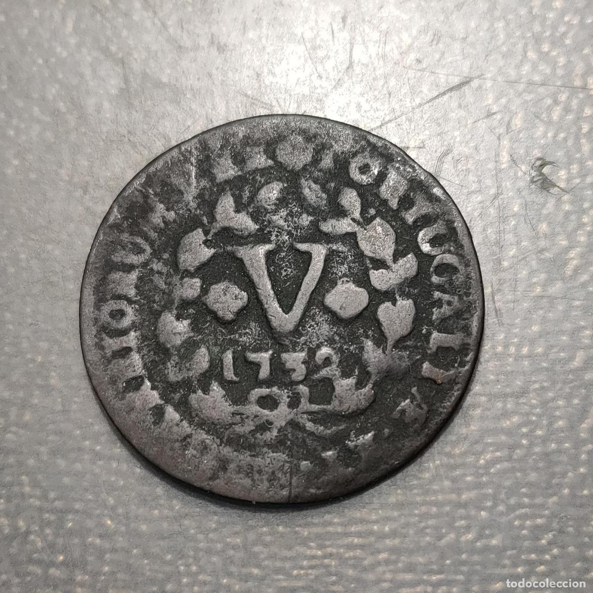 Monedas antiguas de Europa: PORTUGAL JOAO V 5 REIS 1732 BC