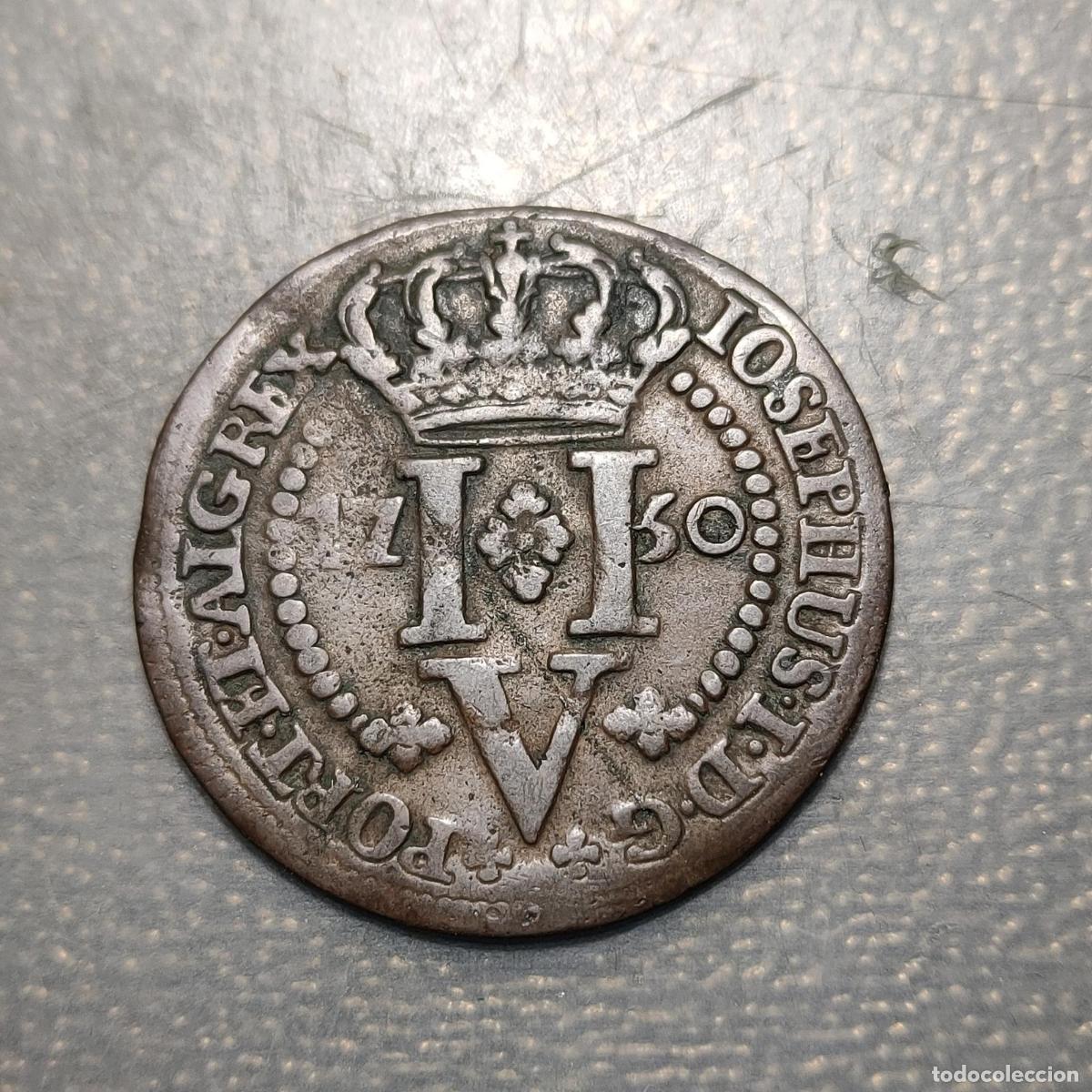 Monedas antiguas de Europa: PORTUGAL AZORES JOSE I 2 REIS 1750 ESCASA SCARCE MBC+