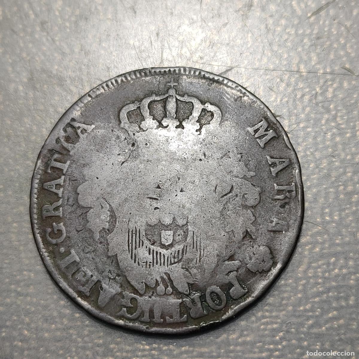 Monedas antiguas de Europa: PORTUGAL AZORES MARIA I 20 REIS ACU&Ntilde;ADO SOBRE OTRA MONEDA