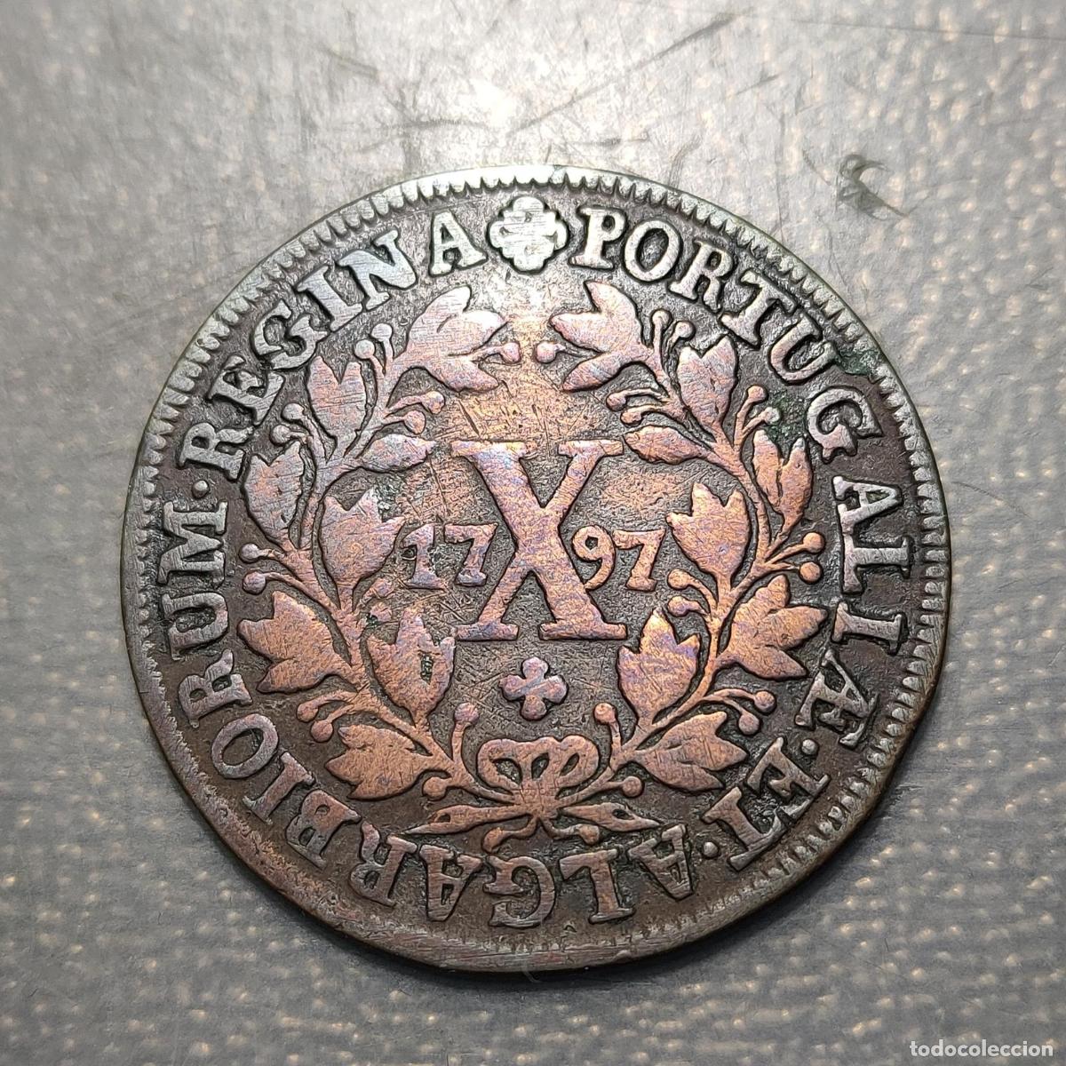 Monedas antiguas de Europa: PORTUGAL MARIA I 10 REIS 1797 MBC-