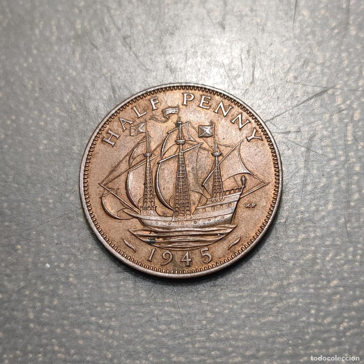 Monedas antiguas de Europa: GREAT BRITAIN GRAN BRETA&Ntilde;A GEORGE VI 1/2 PENNY 1945 SC-/SC