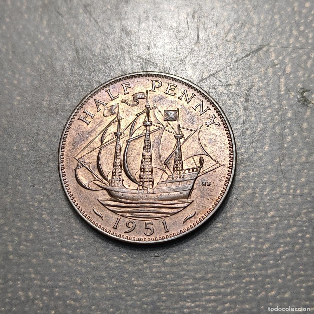 Monedas antiguas de Europa: GREAT BRITAIN GRAN BRETA&Ntilde;A GEORGE VI 1/2 PENNY 1951 SC UNC