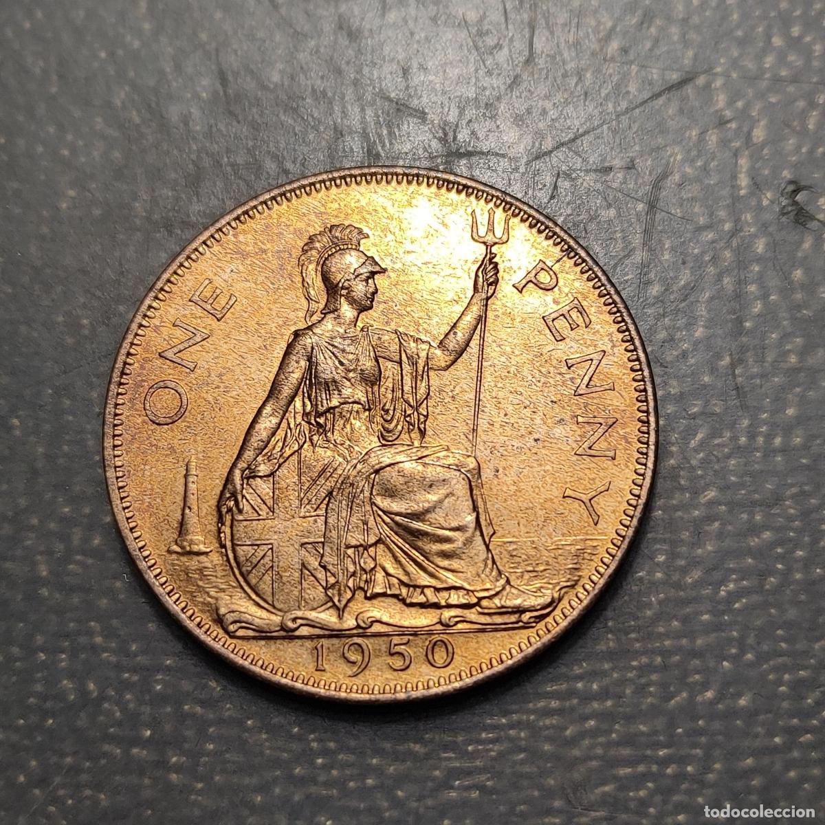 Monedas antiguas de Europa: GREAT BRITAIN GRAN BRETA&Ntilde;A GEORGE VI 1 PENNY 1950 SC UNC BRILLO ORIGINAL