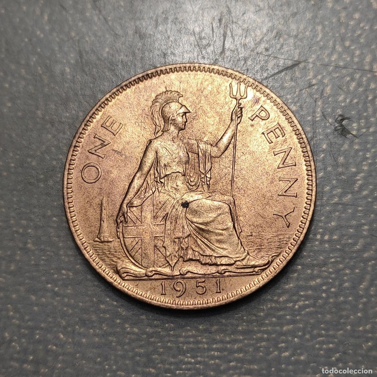Monedas antiguas de Europa: GREAT BRITAIN GRAN BRETA&Ntilde;A GEORGE VI 1 PENNY 1951 SC UNC BRILLO ORIGINAL