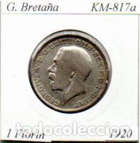 Monedas antiguas de Europa: GRAN BRETA&Ntilde;A 1920, 1 FLORIN, KM-817a, AG, BC