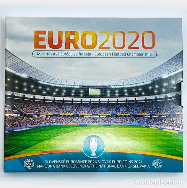 Monedas antiguas de Europa: Cartera monedas Euro a&ntilde;o 2021. Eslovaquia. Conmemorativas Eurocopa Futbol 2020