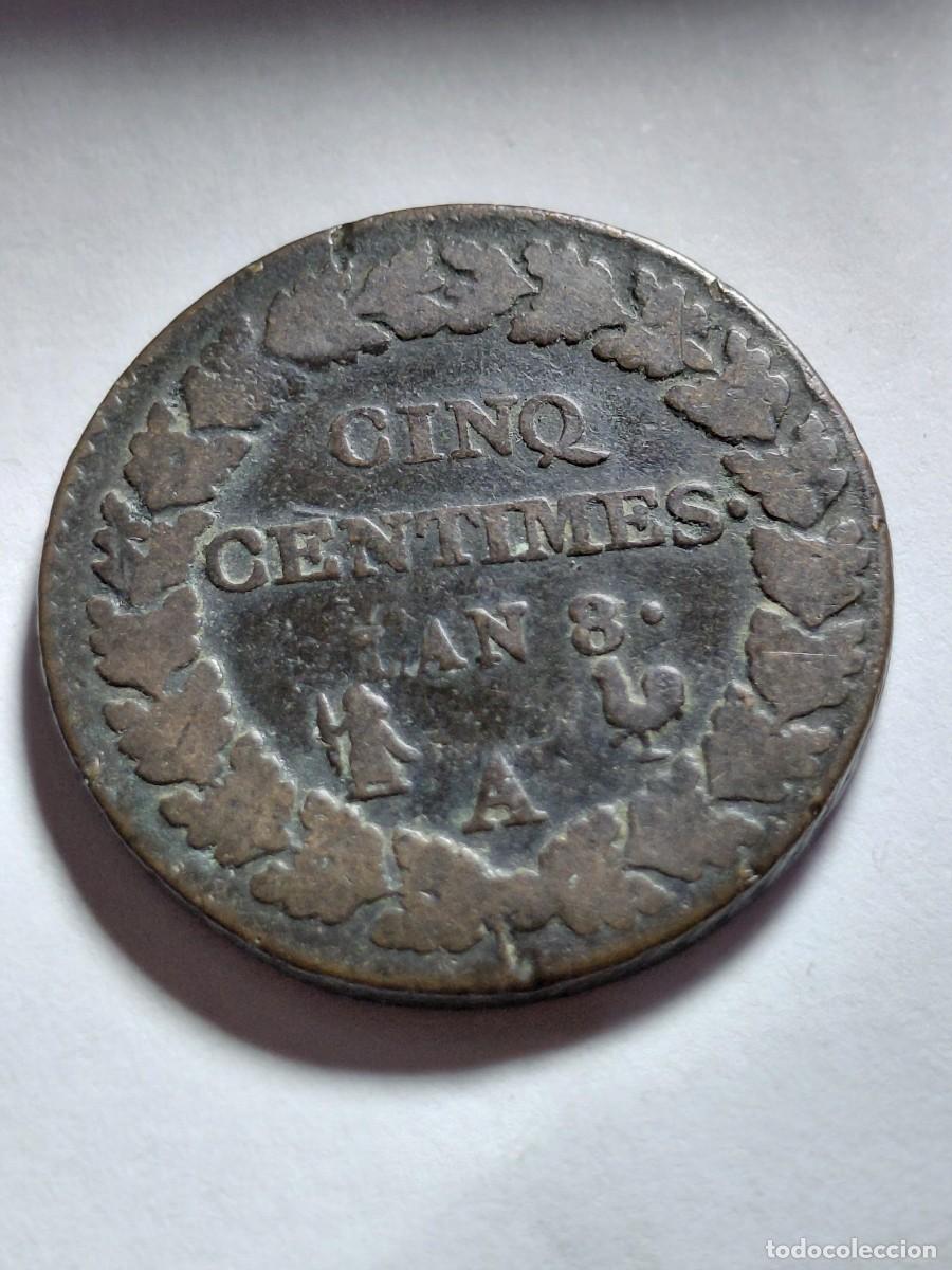 Monedas antiguas de Europa: FRANCIA - PRIMERA REPUBLICA - 5 CENTIMES L'AN 8A - CALIDAD