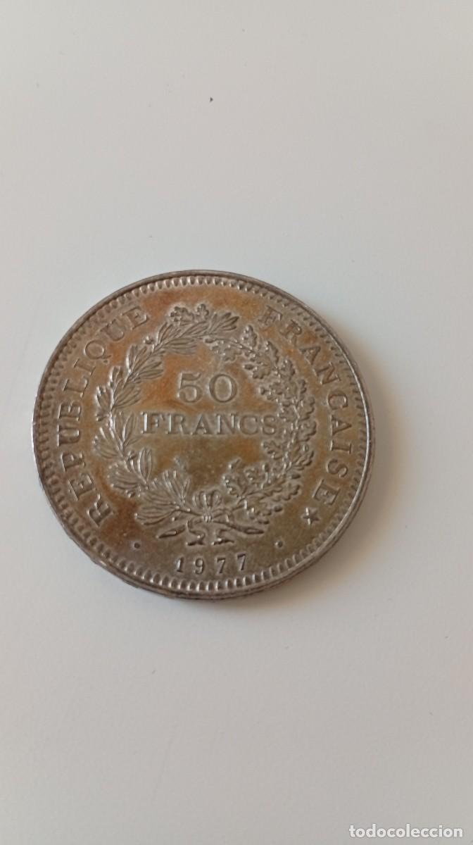 Monedas antiguas de Europa: Moneda Francia 50 francos 1977 plata 900 Francs Hercule