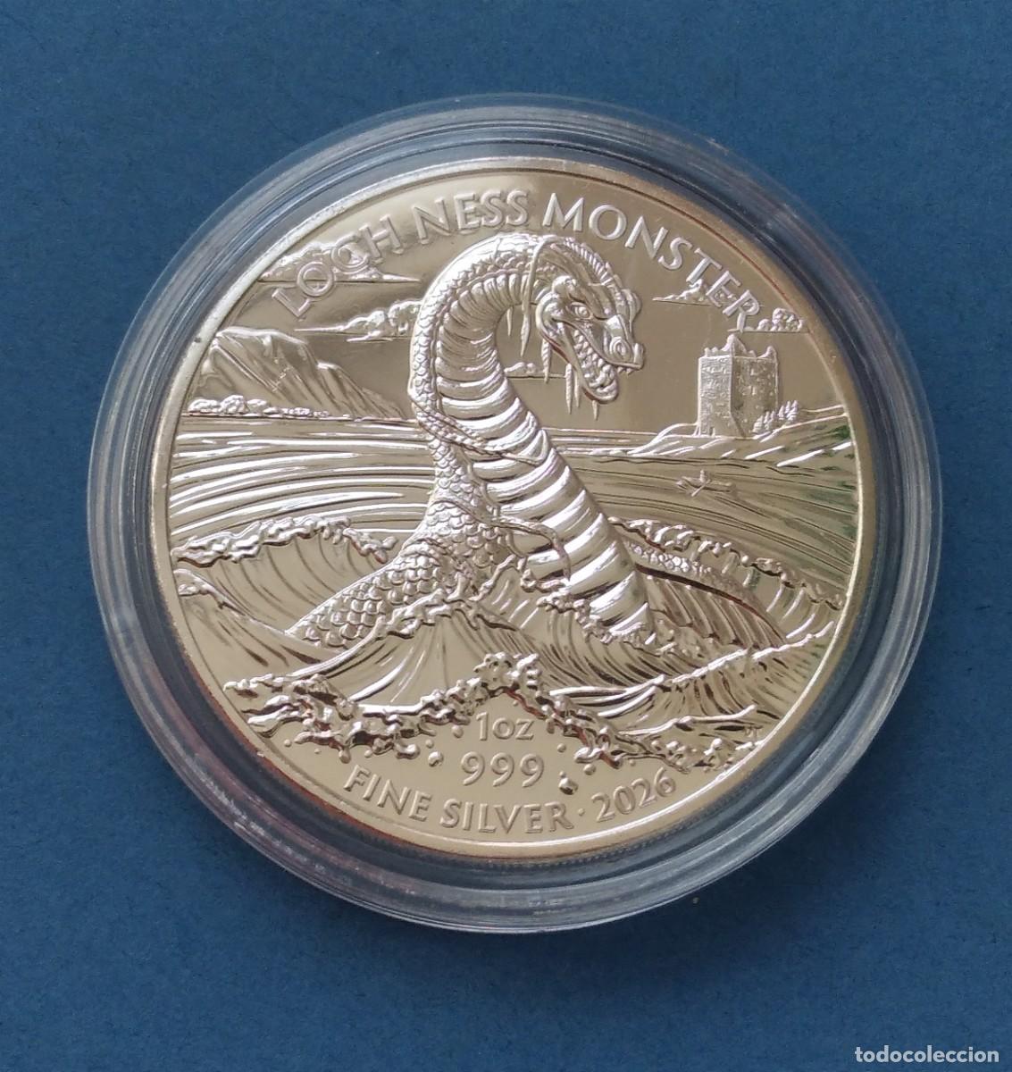 Monedas antiguas de Europa: ONZA DE PLATA MONSTRUO LAGO NESS 2026