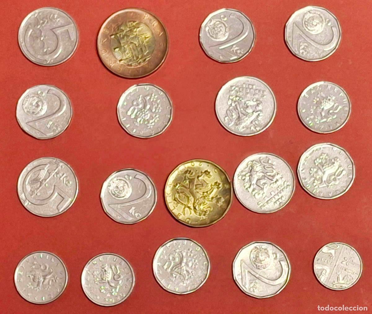 Monedas antiguas de Europa: 18 monedas de Rep&uacute;blica Checa