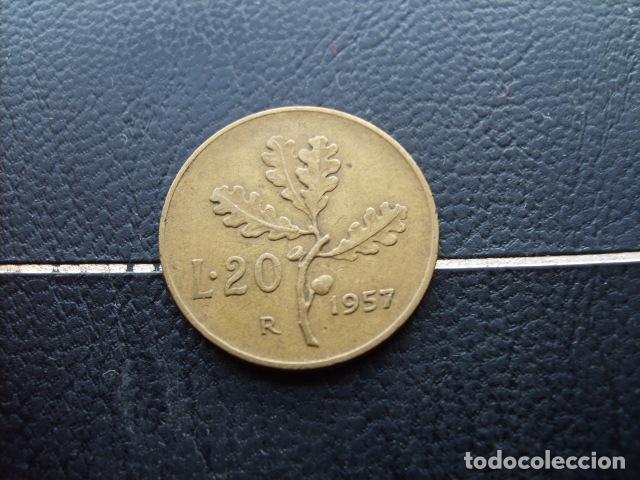 Monedas antiguas de Europa: ITALIA 20 LIRAS 1957