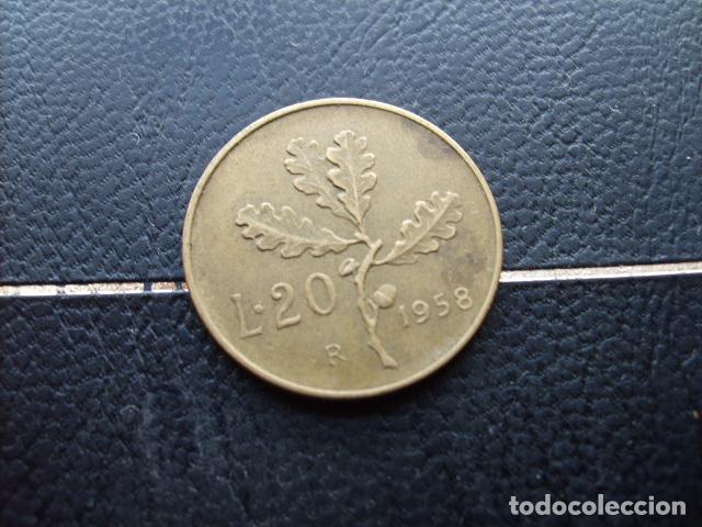 Monedas antiguas de Europa: ITALIA 20 LIRAS 1958