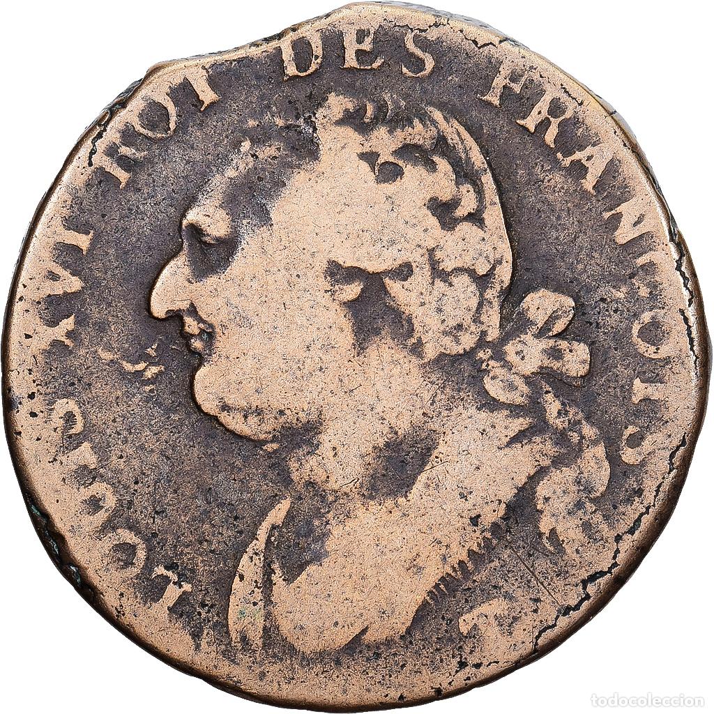 Monedas antiguas de Europa: [#1224039] Francia, Louis XVI, 12 Deniers, 1792, Nantes, Bronce, BC+, Gadoury:15