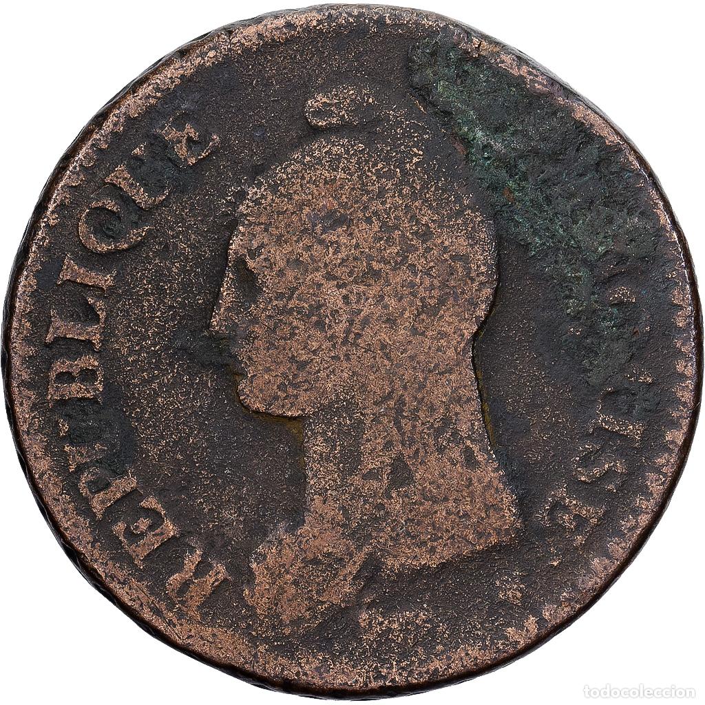 Monedas antiguas de Europa: [#1224044] Francia, Decime, Dupr&eacute;, AN 7, Paris, Cobre, BC, Gadoury:187