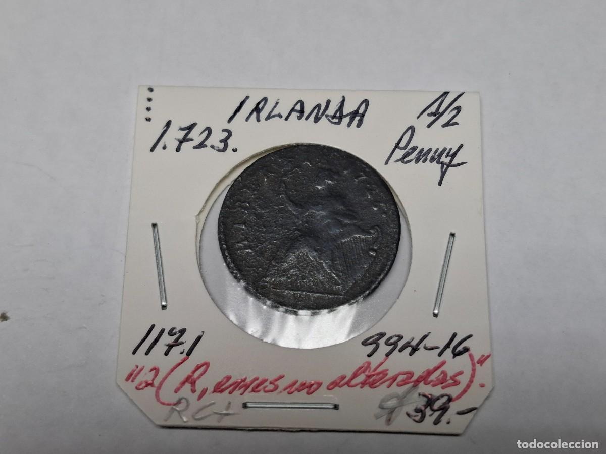 Monedas antiguas de Europa: 12 PENNY de 1723 KM 117.1 IRLANDA en RC+