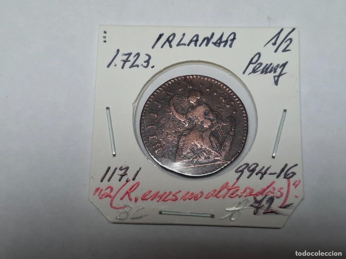 Monedas antiguas de Europa: 12 PENNY de 1723 KM 117.1 IRLANDA en BC