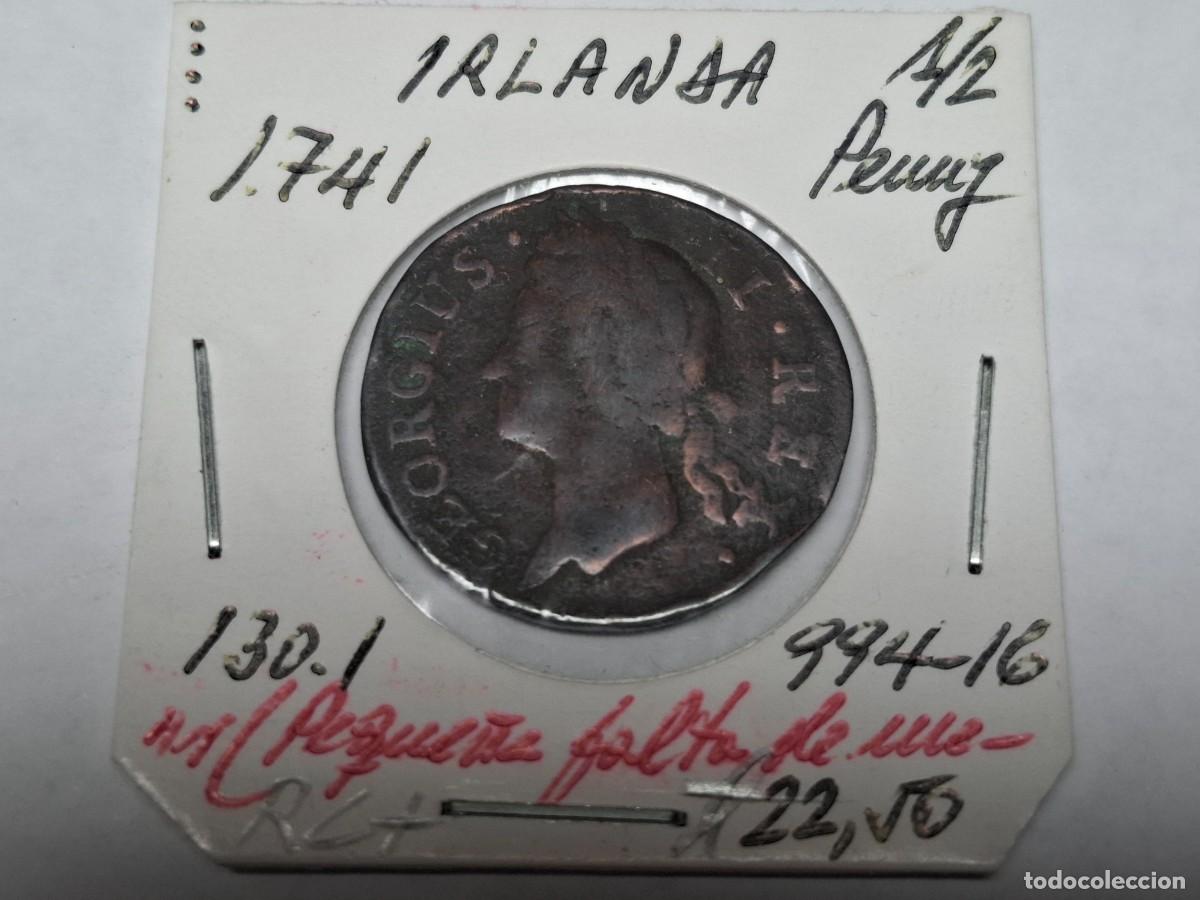 Monedas antiguas de Europa: 1/2 PENNY de 1741 KM 130.1 IRLANDA en RC+