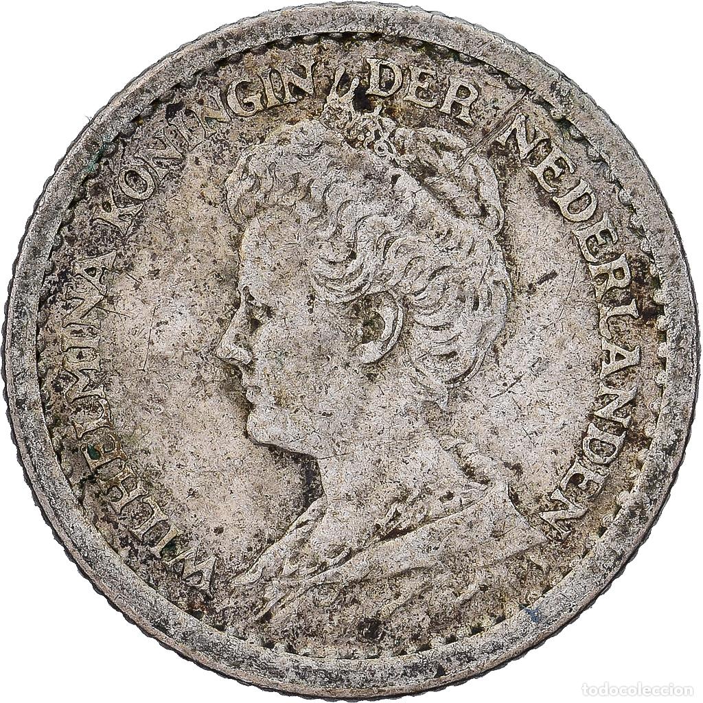Monedas antiguas de Europa: [#1224054] Pa&iacute;ses Bajos, Wilhelmina I, 10 Cents, 1918, Utrecht, Plata, MBC, KM:145
