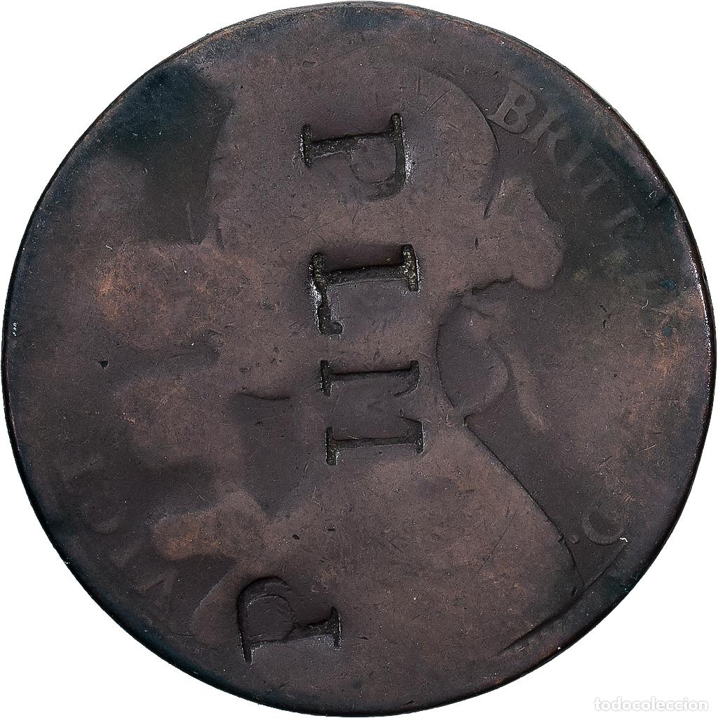 Monedas antiguas de Europa: [#1224036] Gran Breta&ntilde;a, Victoria, Penny, 1862, Countermark PML, Bronce, RC, KM:749.2