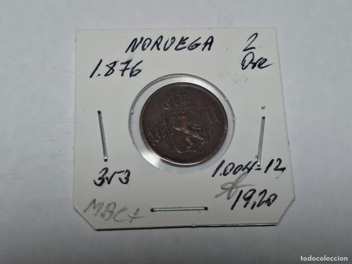 Monedas antiguas de Europa: 2 ORE de 1876 KM 353 NORUEGA en MBC+