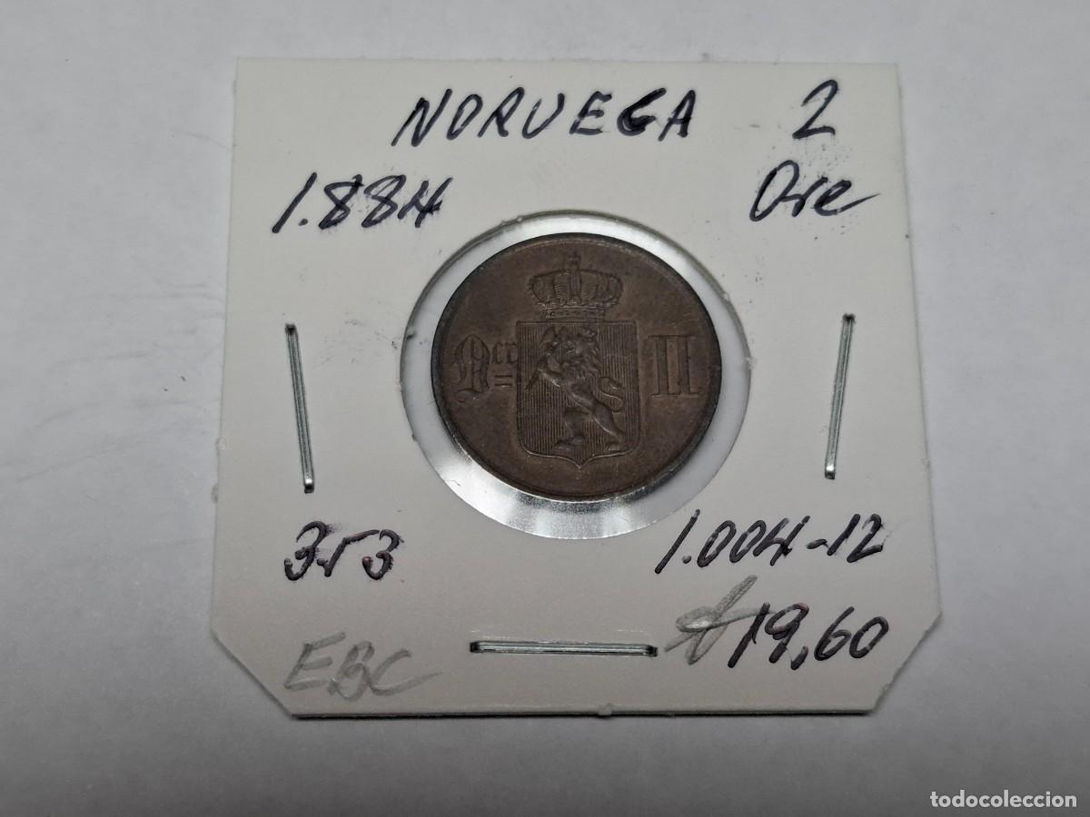 Monedas antiguas de Europa: 2 ORE de 1884 KM 353 NORUEGA en EBC