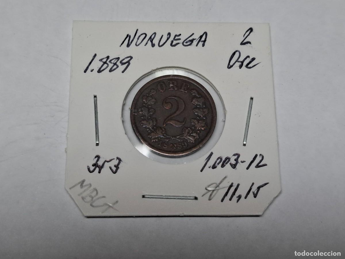 Monedas antiguas de Europa: 2 ORE de 1889 KM 353 NORUEGA en MBC+
