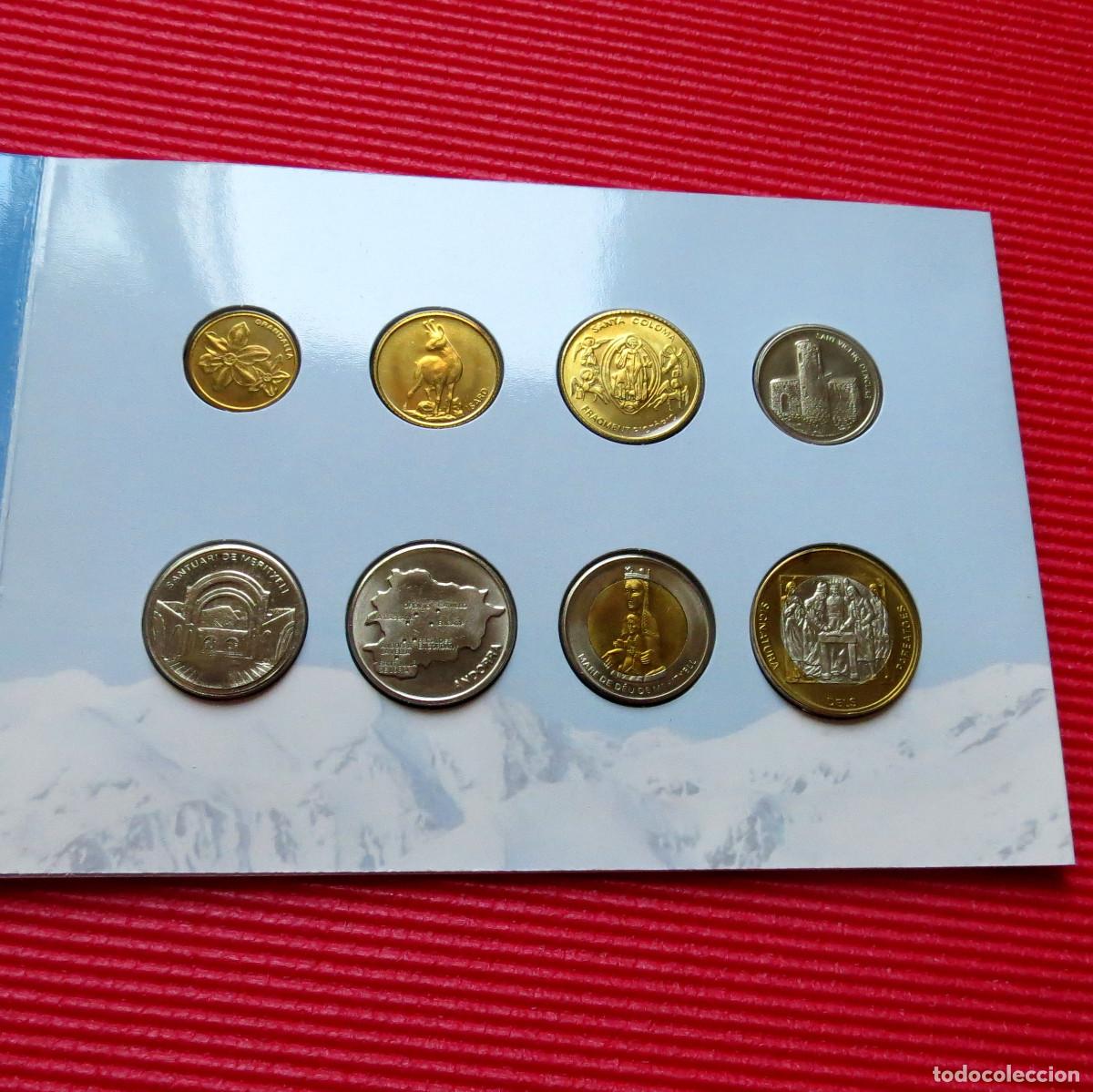 Monedas antiguas de Europa: Andorra serie 1 2 5 10 25 50 cents 1 2 diner 2005 STD folder