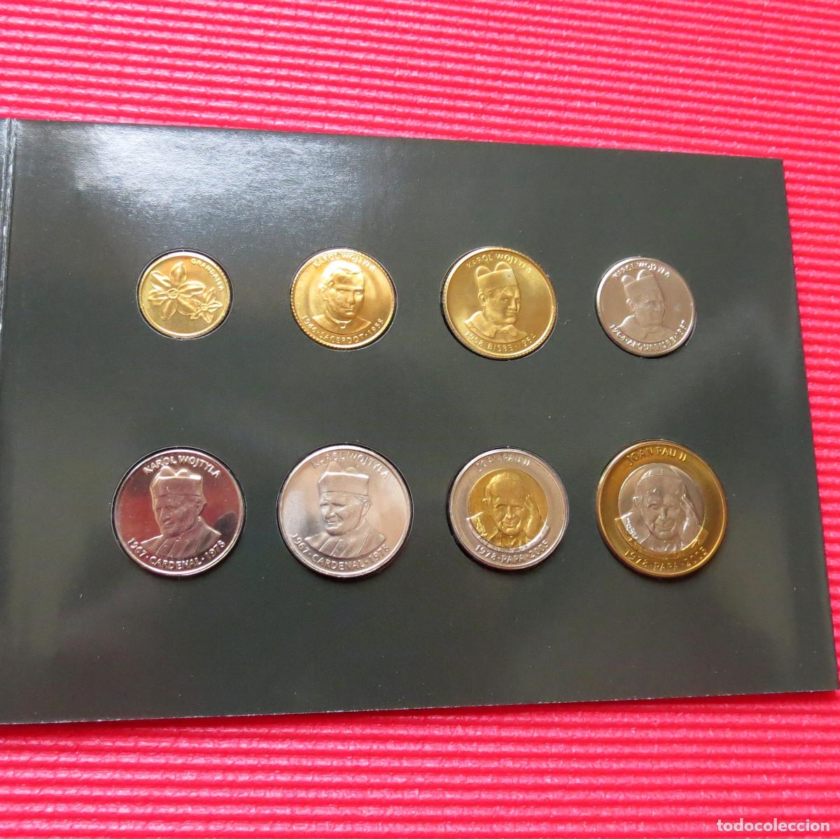 Monedas antiguas de Europa: Andorra serie 1 2 5 10 25 50 cents 1 2 diner 2005 Papa folder