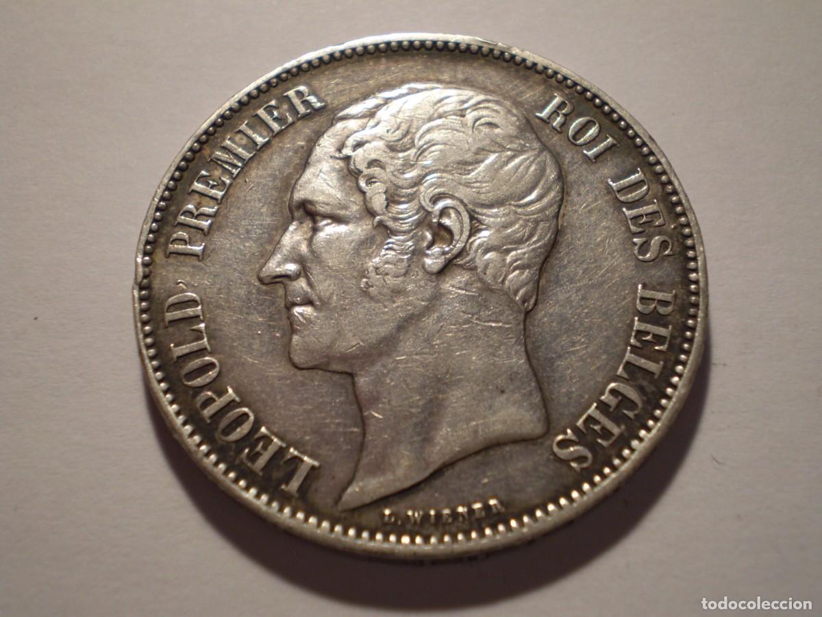 Monedas antiguas de Europa: 36SAZ13 Belgica 1858 silver 5 francs. Very scarce. Mintage: 18,000