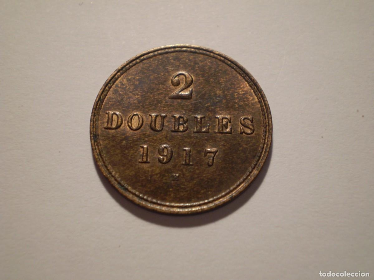 Monedas antiguas de Europa: 42SAZ13 Guernsey 1917 H 2 doubles. Very rare. Mintage 15000