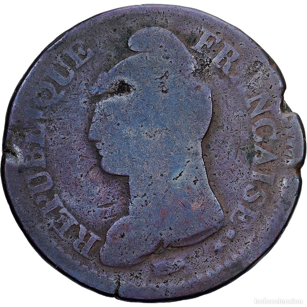 Monedas antiguas de Europa: [#1224040] Francia, Decime, Dupr&eacute;, AN 5, Orl&eacute;ans, Bronce, BC, Gadoury:187, KM:645.7