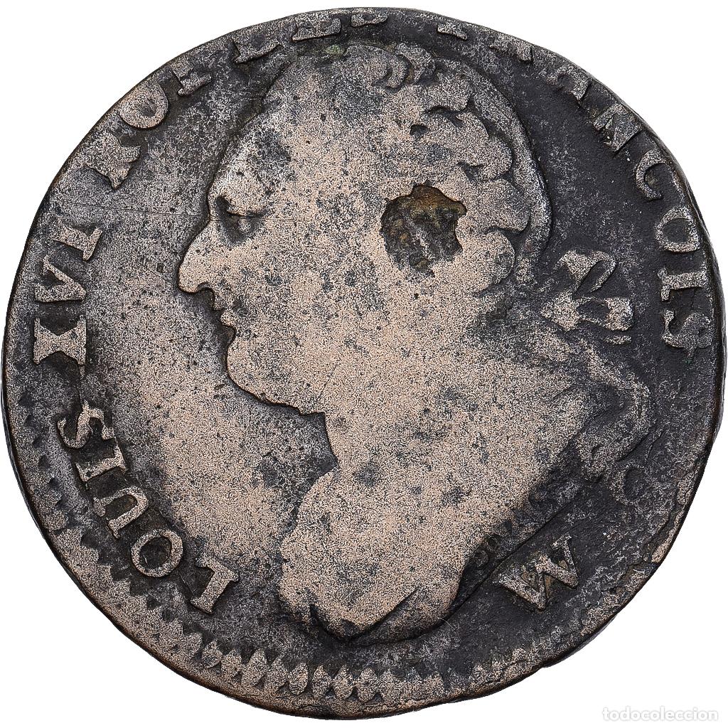 Monedas antiguas de Europa: [#1224050] Francia, Louis XVI, 12 Deniers, 12 deniers fran&ccedil;ois, 1793, Lille, Bronce, BC