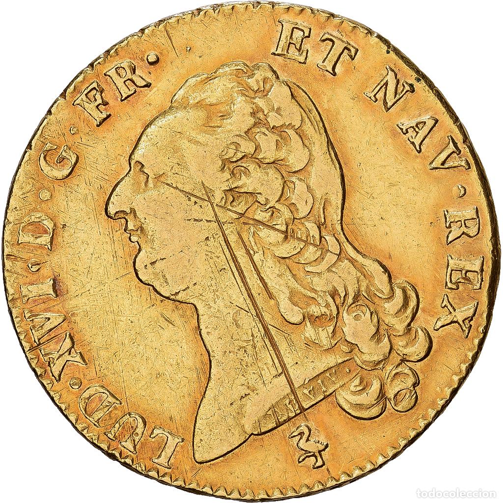 Monedas antiguas de Europa: [#1545782] Francia, Louis XVI, Double Louis d'or &agrave; la t&ecirc;te nue, 1786, Paris, Oro, MBC