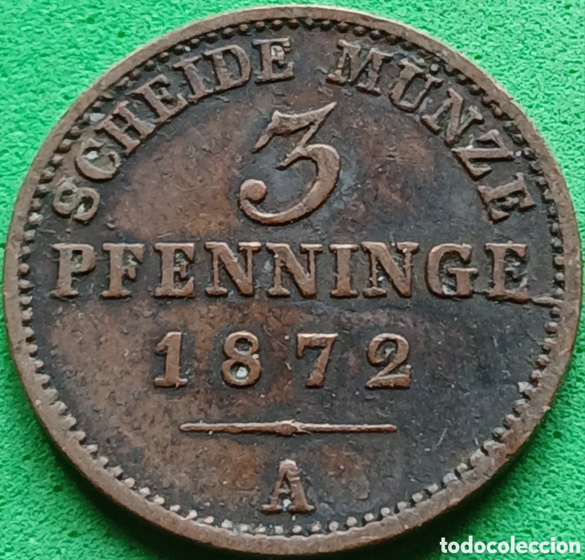 Monedas antiguas de Europa: Prusia - Reino de Prusia 3 pfennig 1872 A km#482