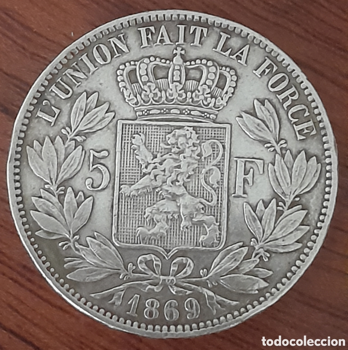 Monedas antiguas de Europa: Belgica. 5 francos 1869. Leopold II. Plata