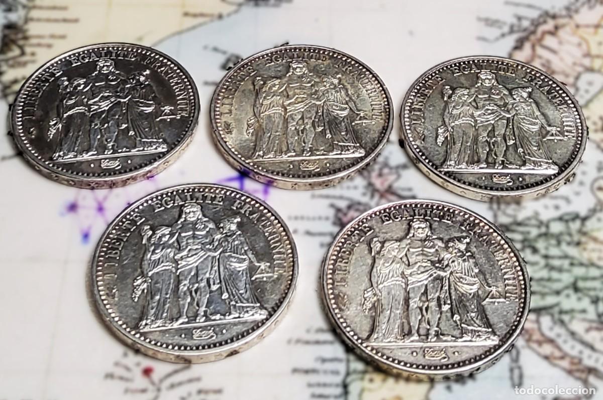 Monedas antiguas de Europa: 5 MONEDAS DE PLATA DE 10 FRANCOS DE FRANCIA DE 1965.SIN CIRCULAR.