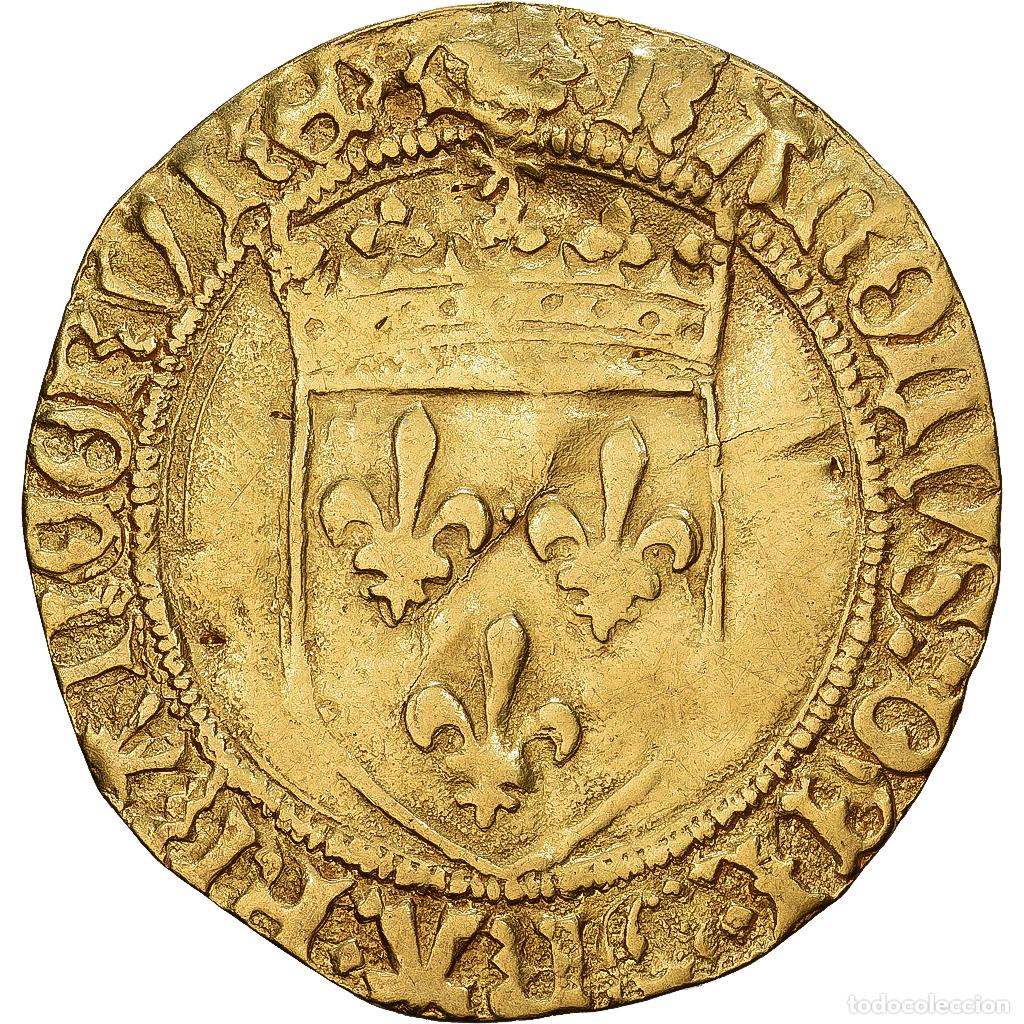 Monedas antiguas de Europa: [#1545921] Francia, &Eacute;cu d'or au soleil, Charles VIII, Bordeaux, 1&egrave;re &eacute;mission, Oro, BC+