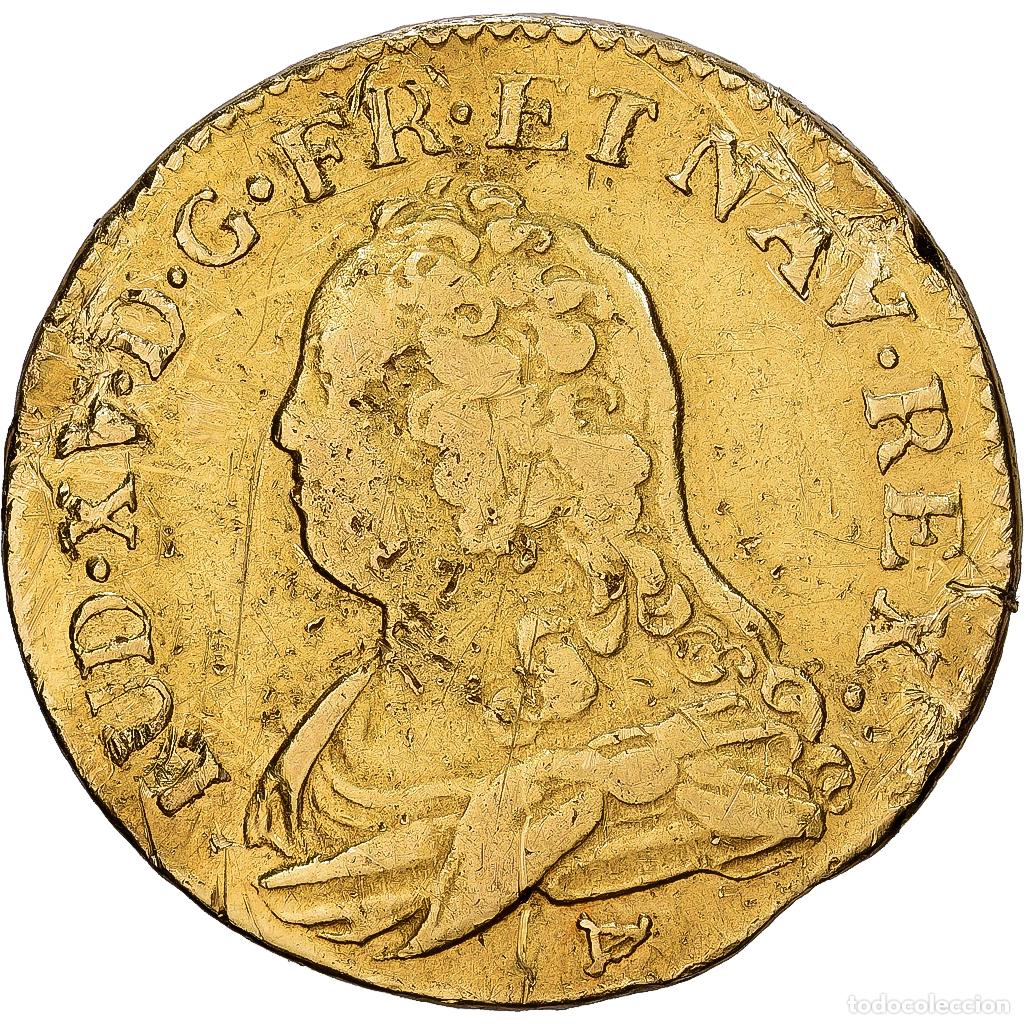 Monedas antiguas de Europa: [#1545783] Francia, Louis XV, Louis d'or aux lunettes, 1728, Limoges, Oro, BC+, Gadoury:340