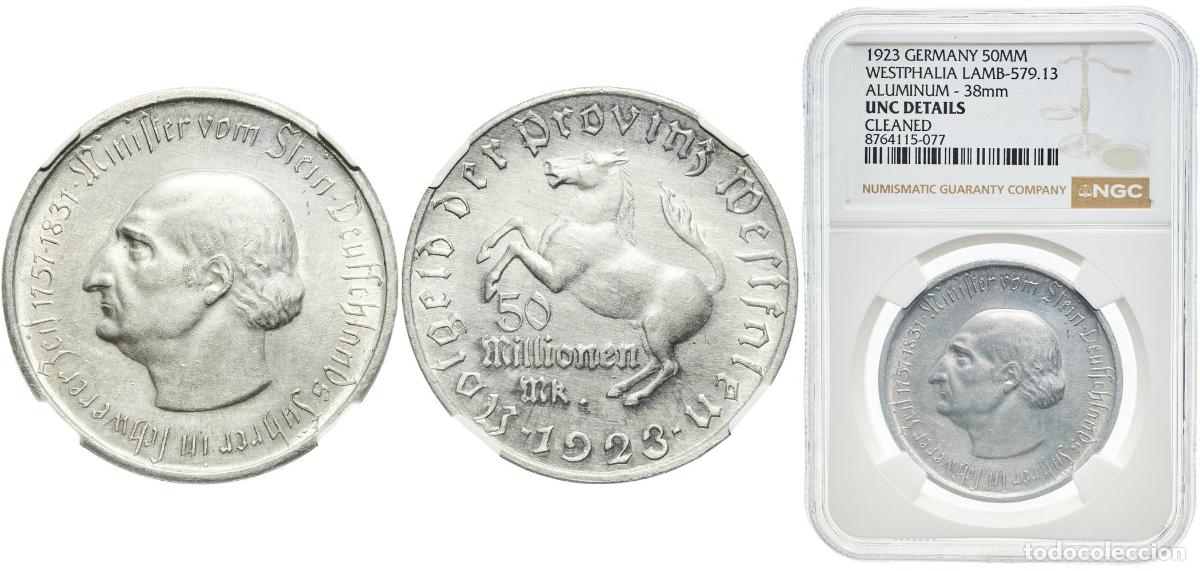 Monedas antiguas de Europa: Germany Prussian province of Westphalia Weimar Republic 1923 50 Millionen Mark - Westfalen (Freiher