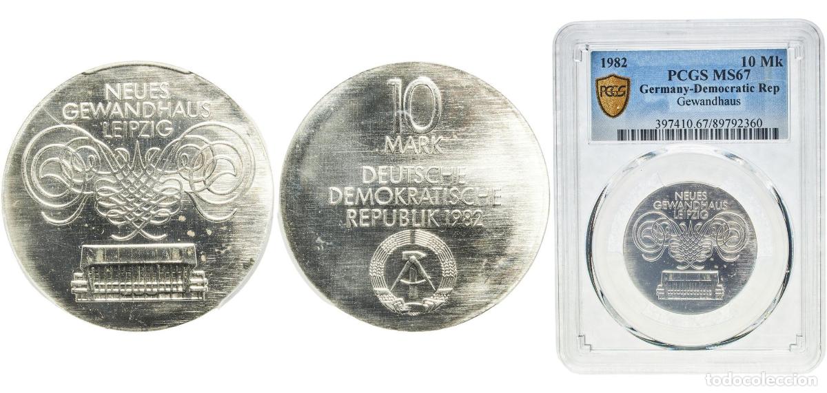 Monedas antiguas de Europa: Germany German Democratic Republic Democratic republic 1982 A 10 Mark (Neues Gewandhaus Leipzig) Si