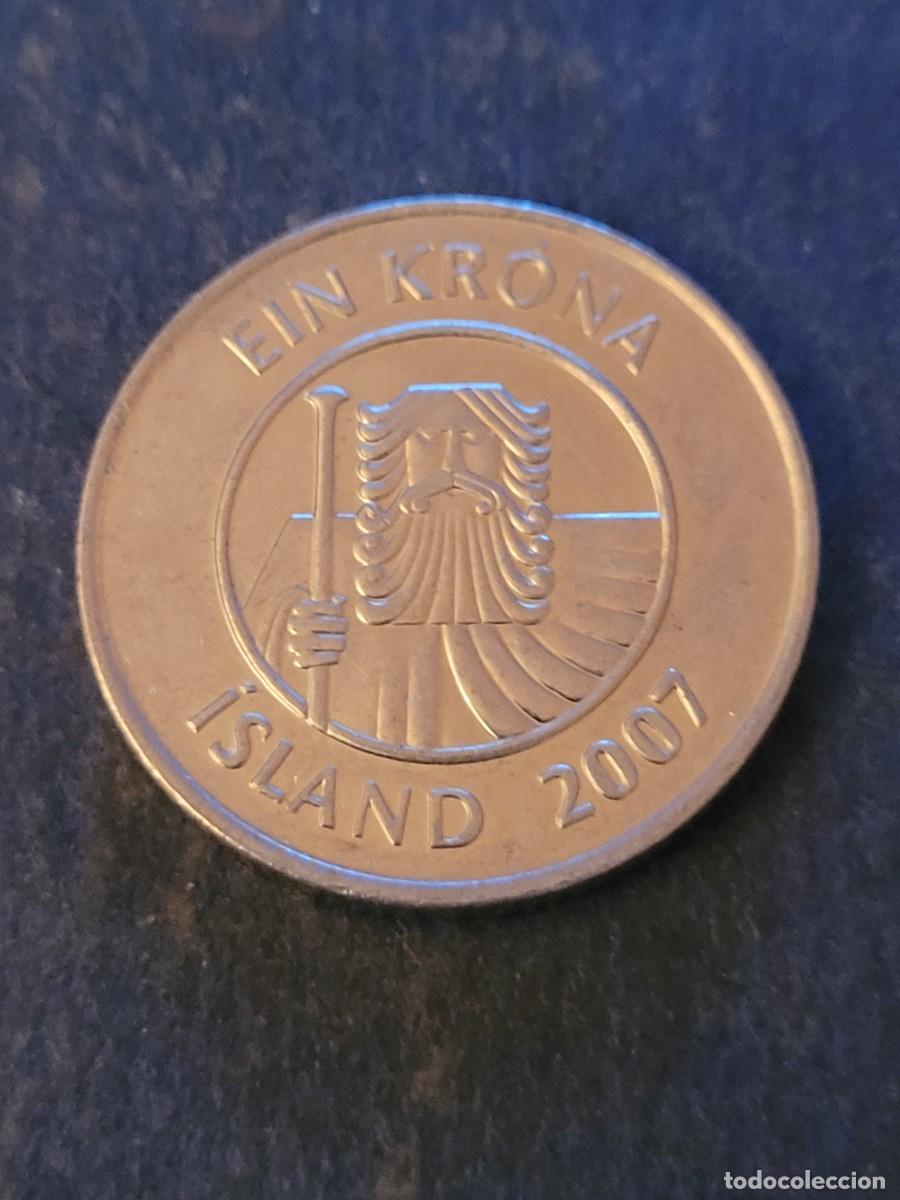 Monedas antiguas de Europa: Moneda 1 corona 2007 Islandia